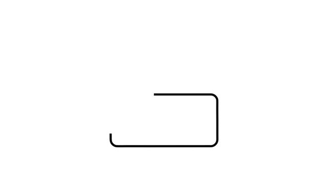 Black Data Export Spreadsheet Outline Icon Animation Line Drawing Reveal and Outro Repeated Cycle Loop - Transparent Background Alpha Channel Included