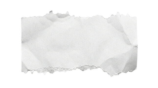 White rectangular torn paper scrap isolated on transparent background png