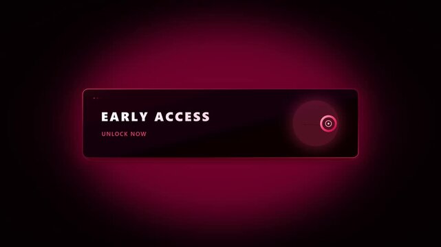 Early access ui button animation with neon glow effect for digital marketing and web