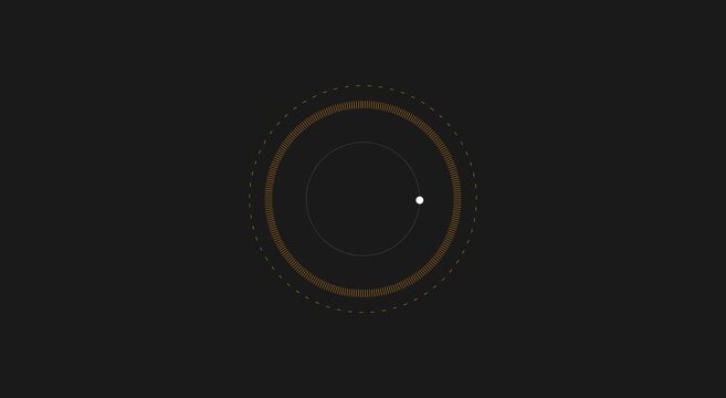 Minimalist loading spinner animation with orbiting dot on dark animation background