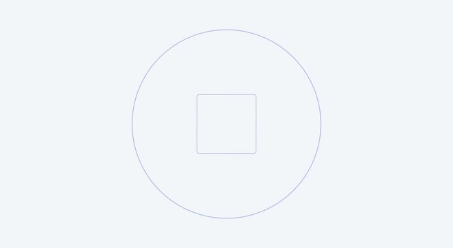 Minimalist loading spinner animation with rotating square and circle animation