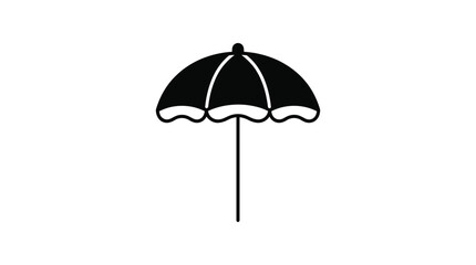 Beach Umbrella Silhouette On White Background parasol © Fhm