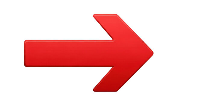A bold, solid red arrow pointing to the right, isolated against a plain black background, simple geometric shape for navigation or direction