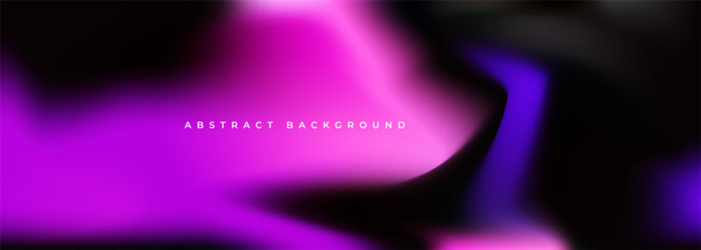 Bright pink and black holographic background. Abstract liquid gradient creative banner. Blurred soft blend color gradation minimalist background. Vector illustration