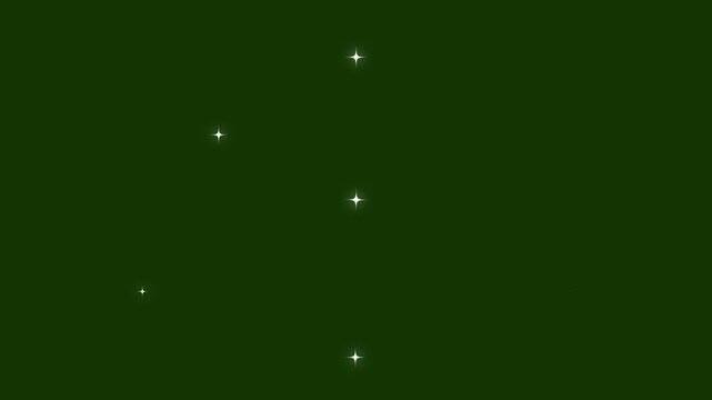 White Glittering Stardust Trail with Sparkling Particles, Twinkle Bursts and Fairy Tail Effects on rotating Green Background for Magical 4K Visuals, Motion Graphics and Editing