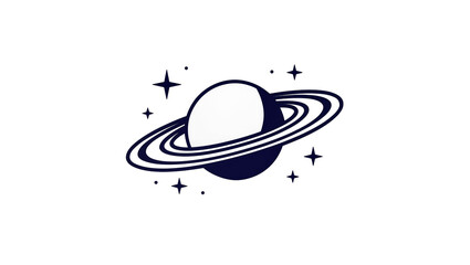 Stylized planet with rings and stars, isolated on transparent background © Jonathan