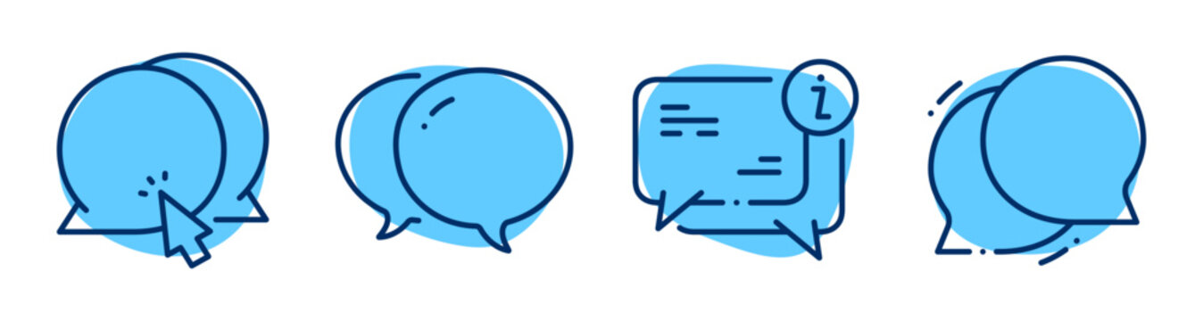 Speech bubble icons showing messaging and communication states