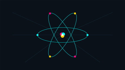 Atomic molecular network abstract science geometry tech background © saiful4613
