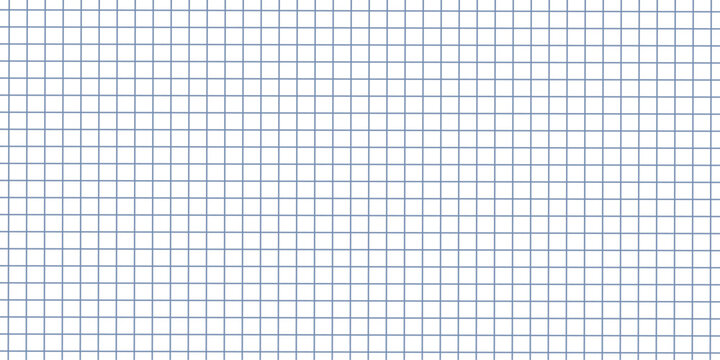 White notebook paper with blue grid texture seamless pattern. School graph paper background vector