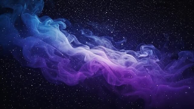 Celestial violet haze drifting through dark navy space forming tranquil atmospheric scenery