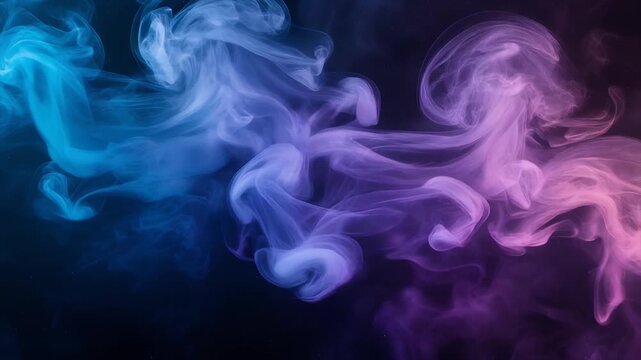 Dark cosmic atmosphere with violet haze and navy fog drifting gracefully through ambient space