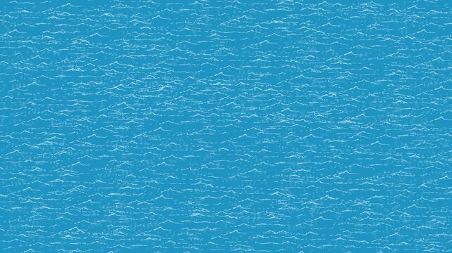 Pixel art animation of a moving sea water effect with a blue background, art, vintage, pixel.