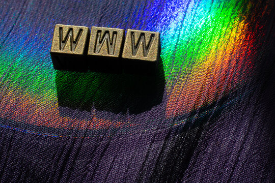 The word WWW consists of metal cubes with letters,