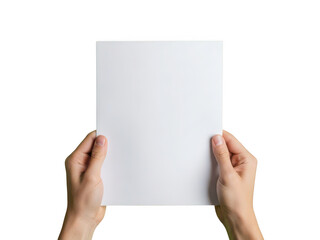 Obraz premium Hands holding empty blank white paper