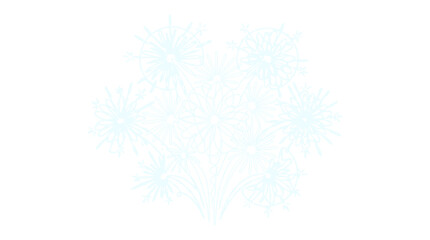Obraz premium Abstract Blue Fireworks Bursting on White Background