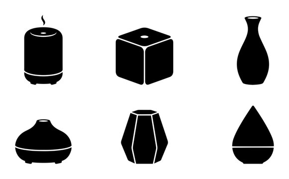 6 Basic Shape icons, outline solid styles, UI and web interface design