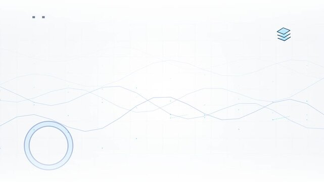 Abstract digital data visualization with wave patterns and geometric shapes.