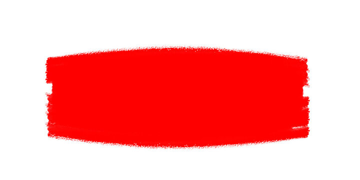Red paint brush stroke isolated on transparent background