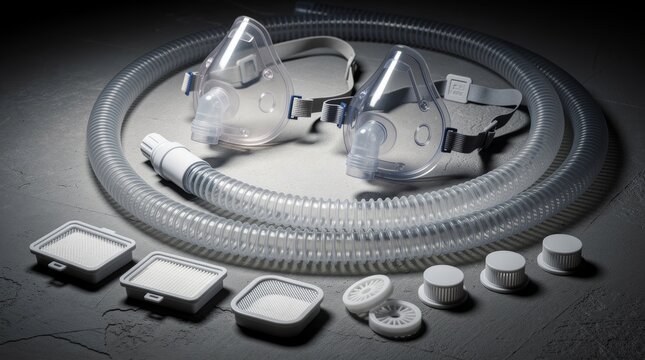 Medical Respiratory Therapy Equipment Set With Masks and Tubing