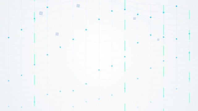 Abstract Digital Network Grid with Glowing Particles and Lines.