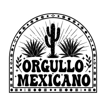 Orgullo Mexicano cactus arch badge
