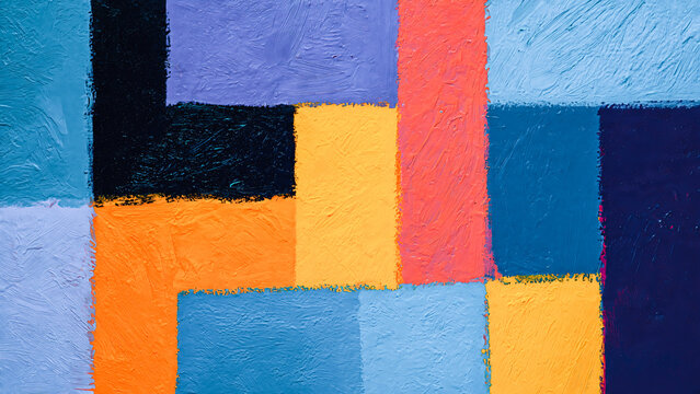 Peinture g&eacute;om&eacute;trique avec rectangles color&eacute;s