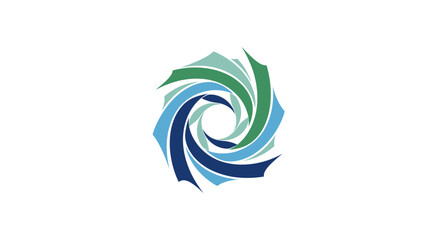 Obraz premium Dynamic Flowing Spiral Abstract Design in Blue and Green Tones