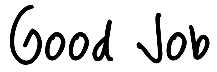 Obraz premium Good job word png, simple typography digital sticker in transparent background