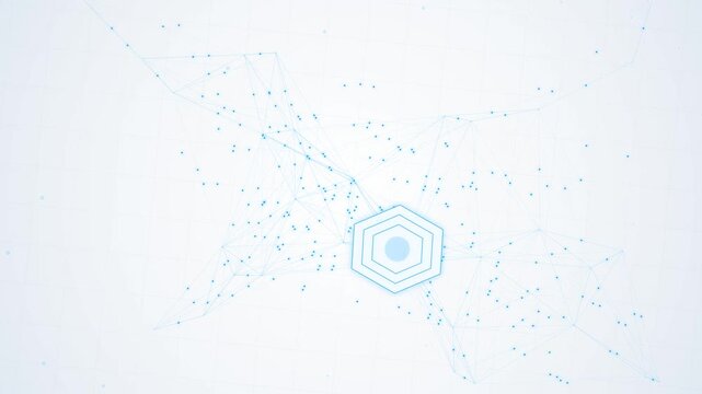Abstract Hexagonal Geometric Pattern with Small Particles.