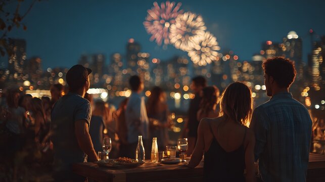 Friends celebrate Fourth of July with rooftop fireworks viewing party