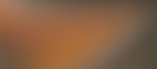 Naklejka premium Warm brown gradient background with subtle film grain texture, soft amber light leak on dark earthy backdrop, atmospheric copper blur for professional graphic design and cinematic overlays.