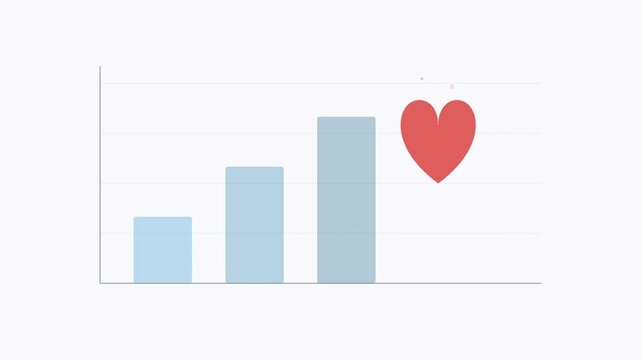 business analytics heart chart growth love graph