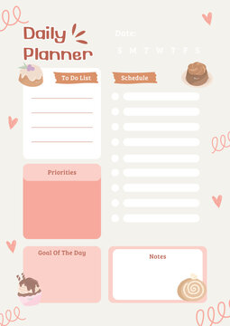 Pink Playful Daily Planner A4.eps