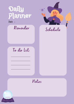 Purple and Yellow Playful Illustrative Daily Planner.eps