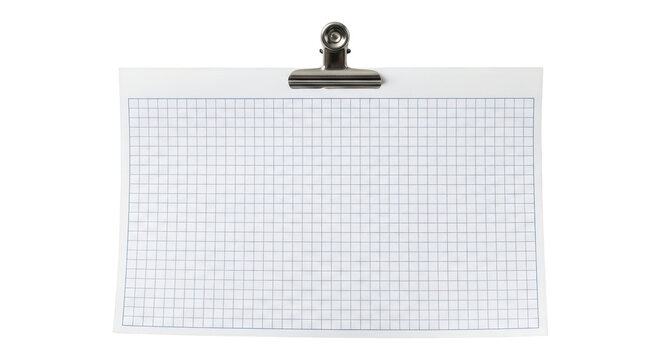Graph paper on a clipboard isolated on transparent background