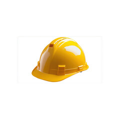 Fototapeta premium Yellow hard hat on transparent background for safety
