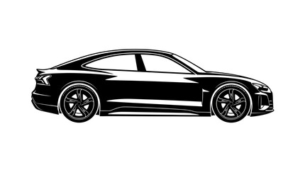 Obraz premium Black Car Side View Profile 2.