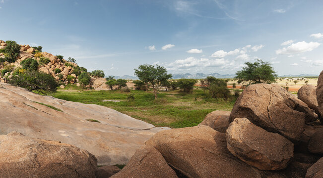 View of Queen of Guera Mountain from Rocky Outcrop Near Mongo, Chad