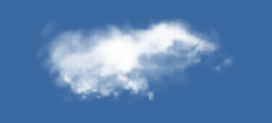 Fototapeta premium Retro halftone cloud pattern background.