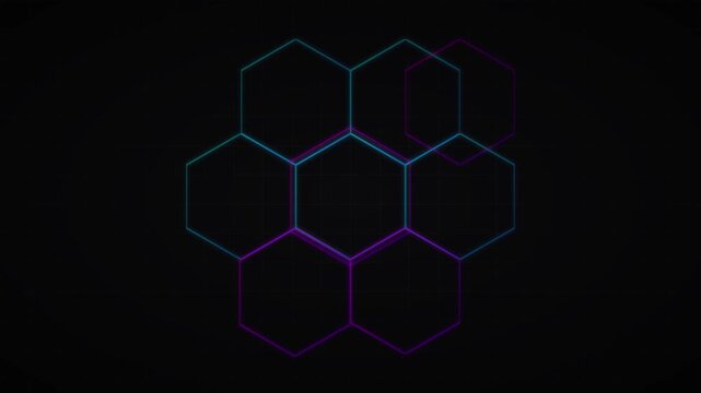 vibrant cyber tech neon violet grid animation