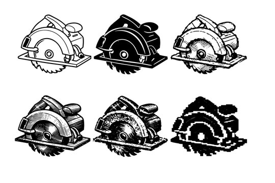 Circular saw with rotating blade for cutting wood, metal, or other materials quickly and precisely