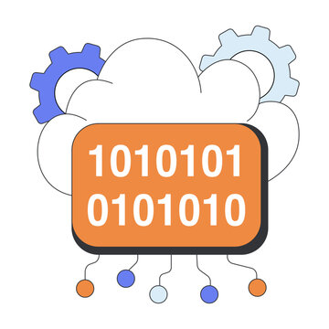 An illustration design of cloudy binary code 