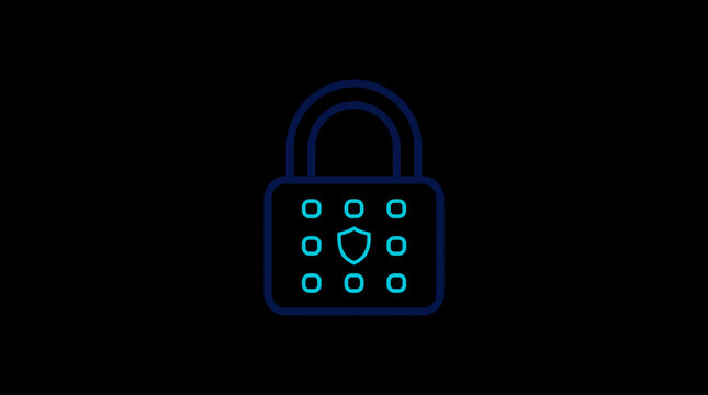 Minimalist Neon Blue Cloud Storage Server Icon, Dark Mode UI Asset, JPEG