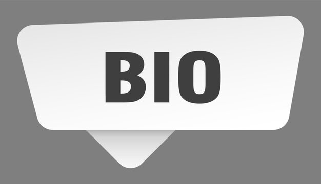bio sign. bio white sticker isolated on gray background