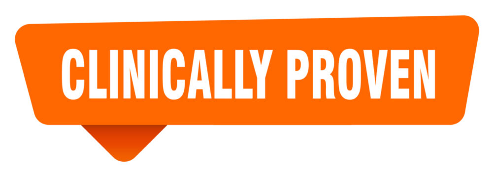 clinically proven sticker. clinically proven orange sign isolated on transpatent background