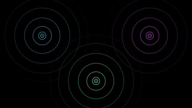 Harmonic Wave Interference Pattern from Three Source Physics Visualization 4K Loop Animation