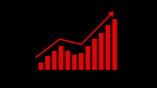  Statistics bars columns growth, arrow up. Finance, Bar graph going up, Profit concept, positive increase chart,Abstract business growth and graph chart icon animation background.