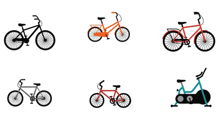 Obraz premium Bicycles Silhouette Collection Vector Illustration
