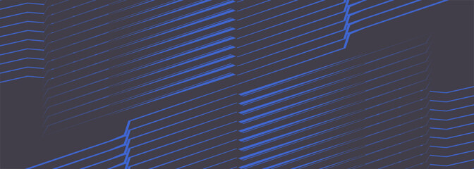Fototapeta premium Futuristic dark abstract dynamic sports background with blue diagonal halftone lines. Vector illustration