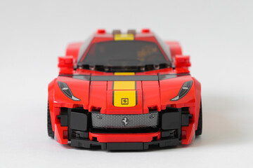 Naklejka premium Lego car Ferrari 812 Competizione front view